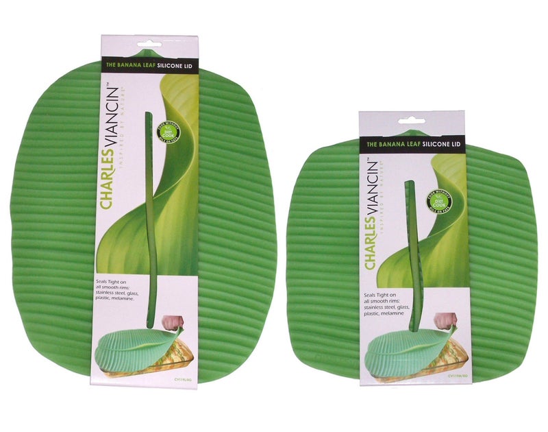 Charles Viancin The Banana Leaf Lid Medium & Large Silicone Suction Lid & Food Cover (Set of 2)
